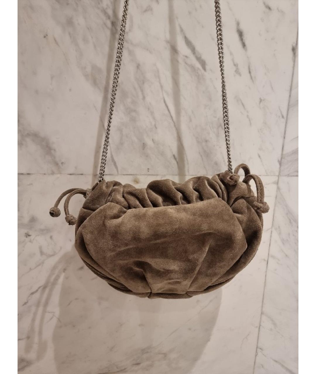 DOLCE&GABBANA Антрацитовая замшевая сумка через плечо, фото 3