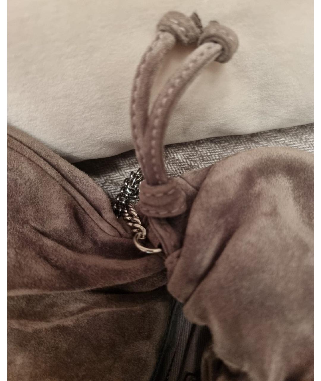 DOLCE&GABBANA Антрацитовая замшевая сумка через плечо, фото 8