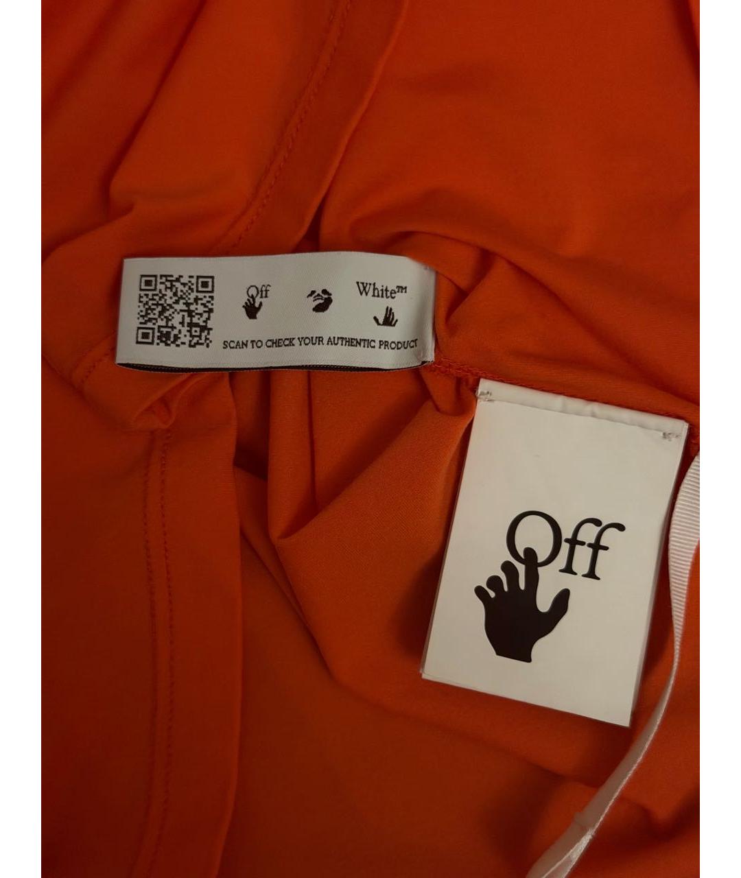OFF-WHITE Оранжевая полиэстеровая футболка, фото 4