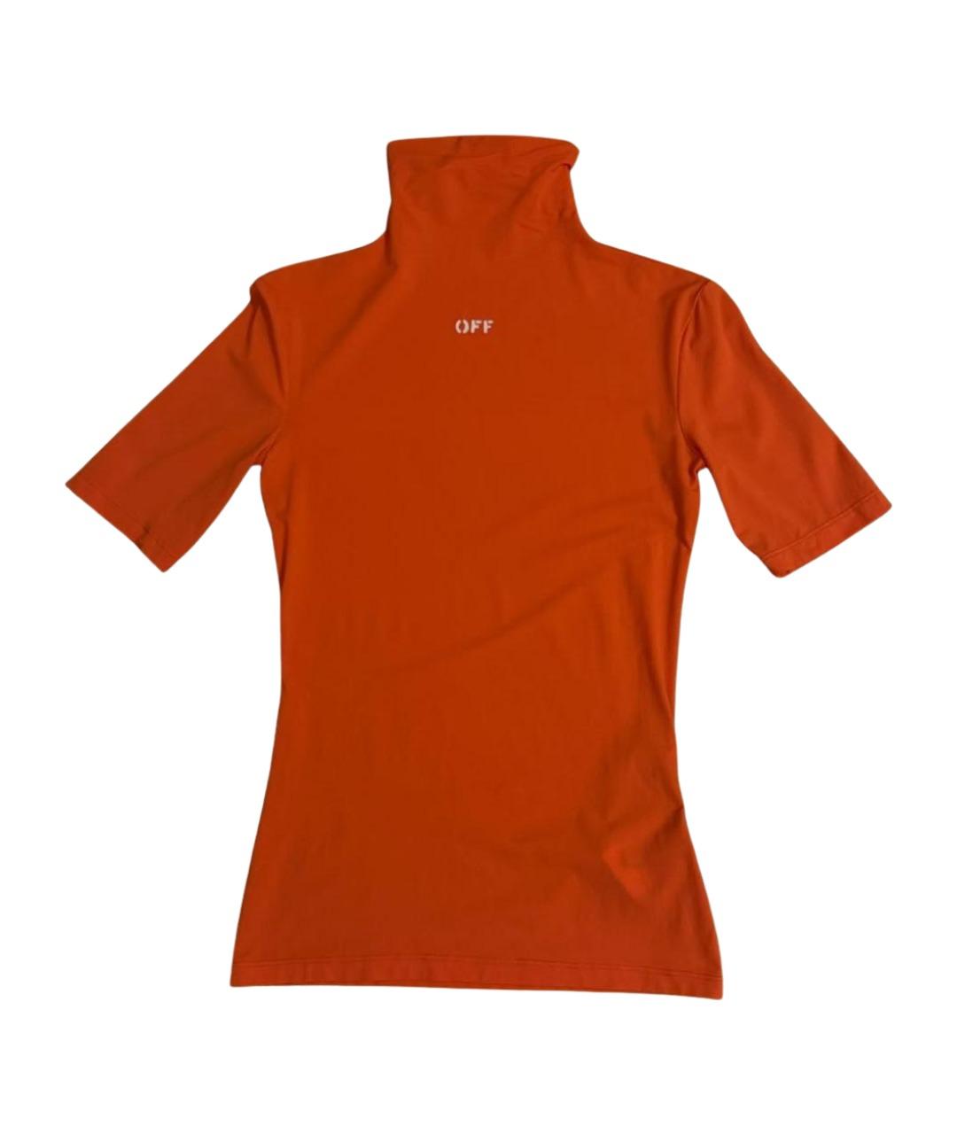 OFF-WHITE Оранжевая полиэстеровая футболка, фото 1