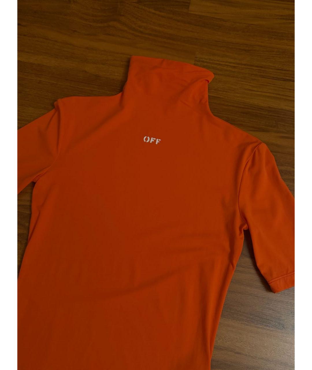 OFF-WHITE Оранжевая полиэстеровая футболка, фото 2