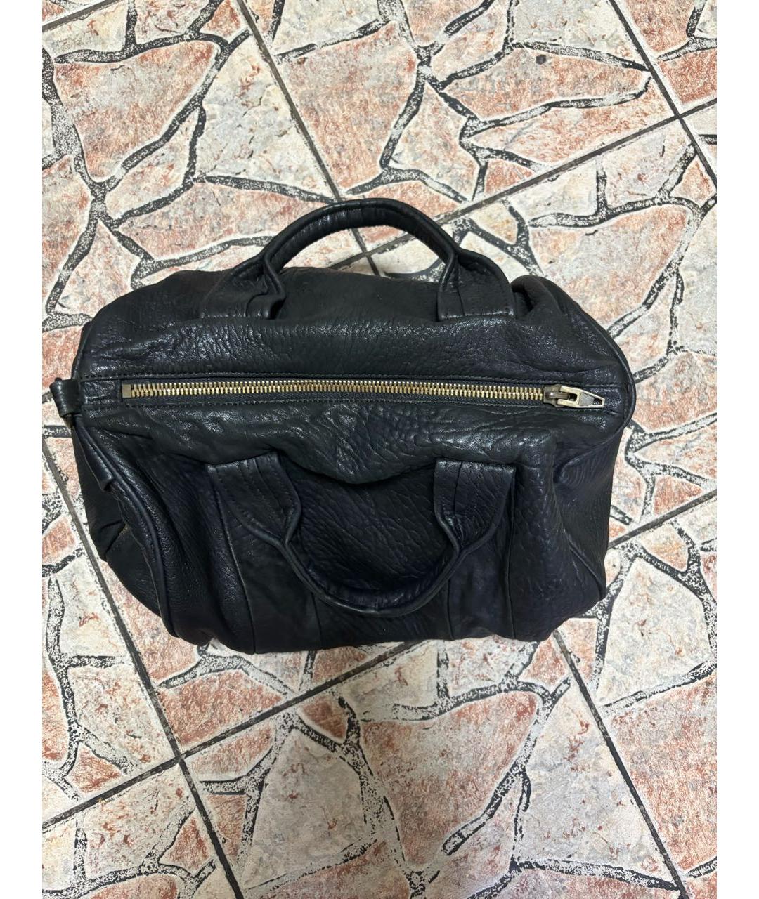 ALEXANDER WANG Черная кожаная сумка с короткими ручками, фото 3