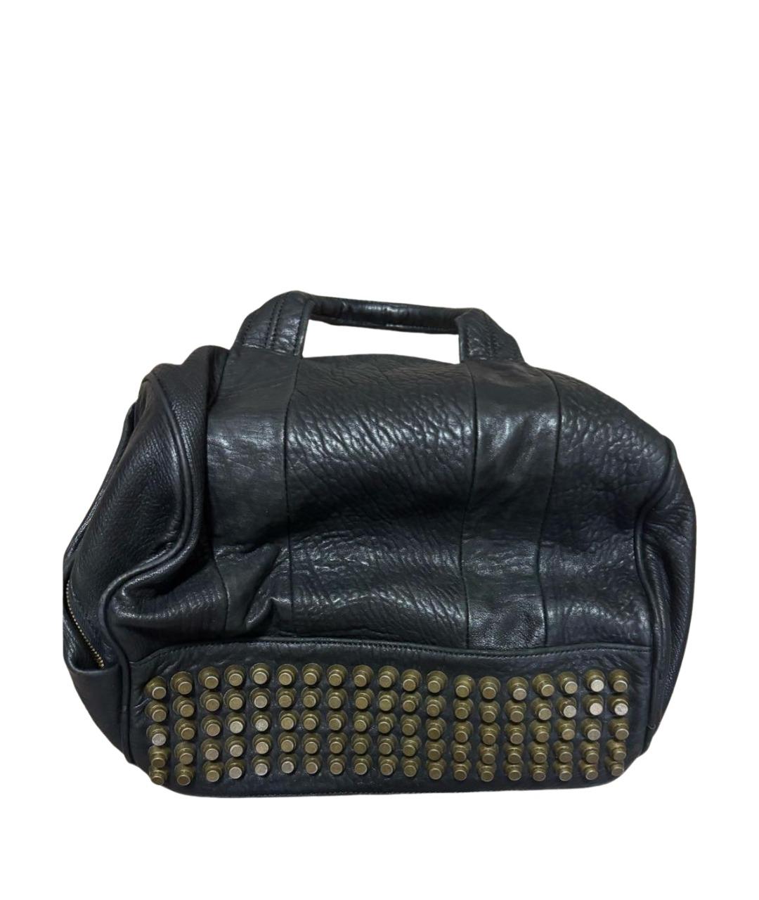 ALEXANDER WANG Черная кожаная сумка с короткими ручками, фото 1