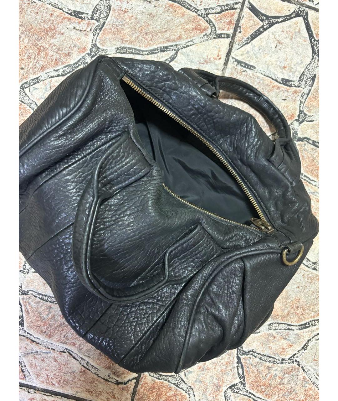 ALEXANDER WANG Черная кожаная сумка с короткими ручками, фото 2