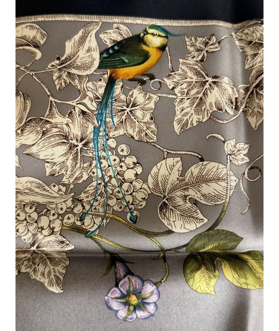 GUCCI Антрацитовый шелковый платок, фото 8