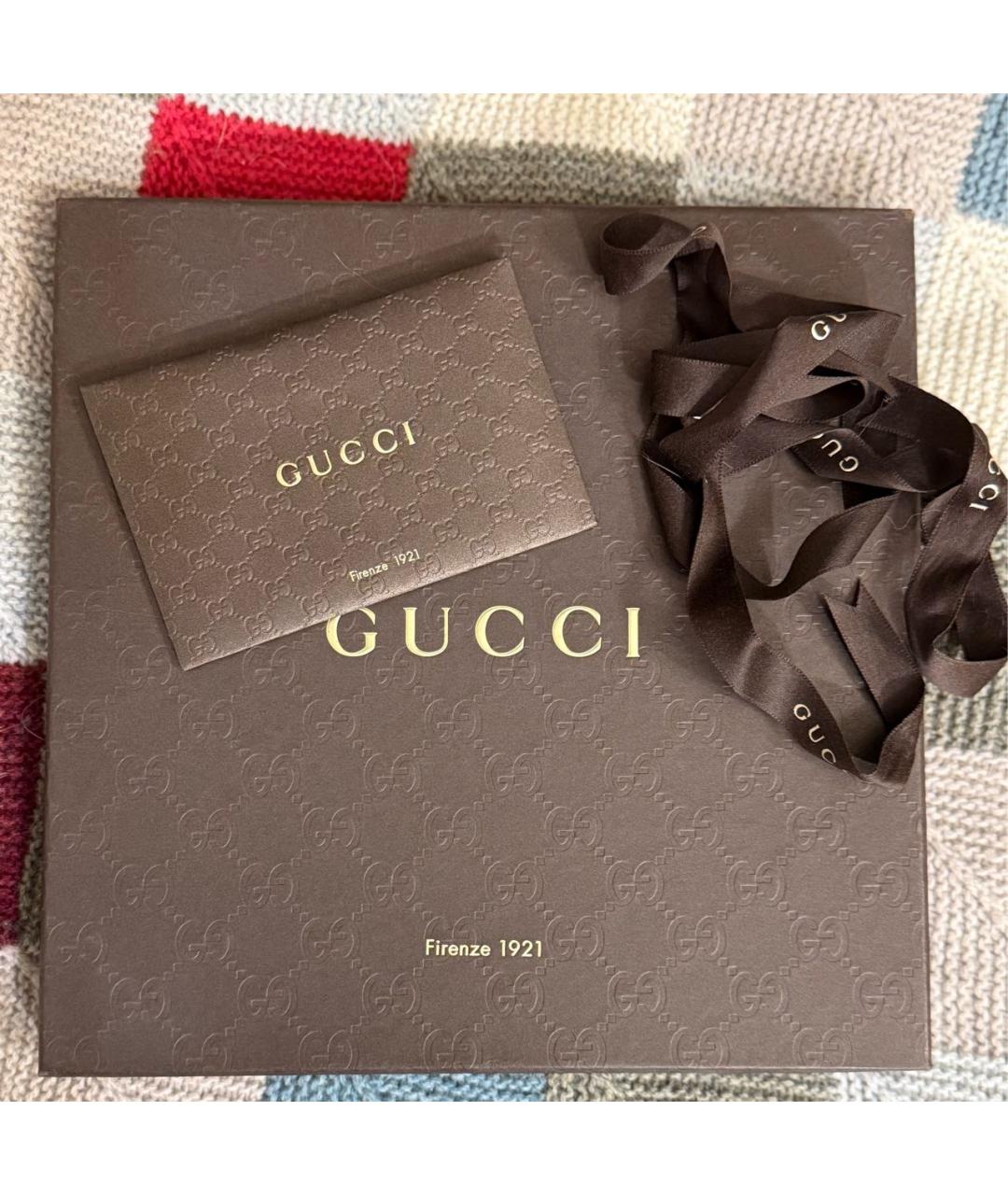 GUCCI Антрацитовый шелковый платок, фото 4