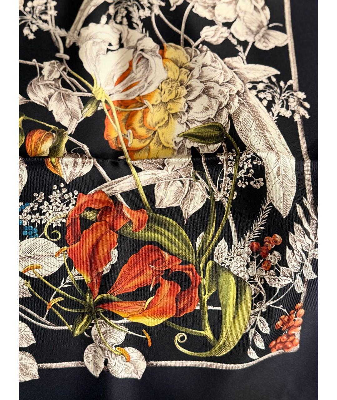 GUCCI Антрацитовый шелковый платок, фото 5