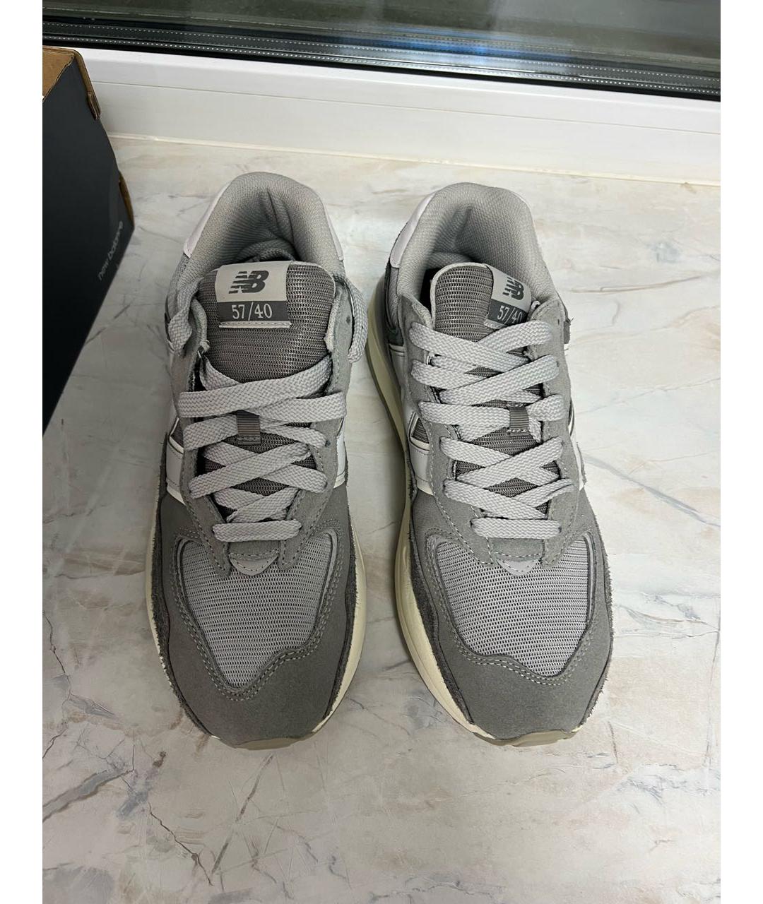 NEW BALANCE Серые замшевые низкие кроссовки / кеды, фото 2