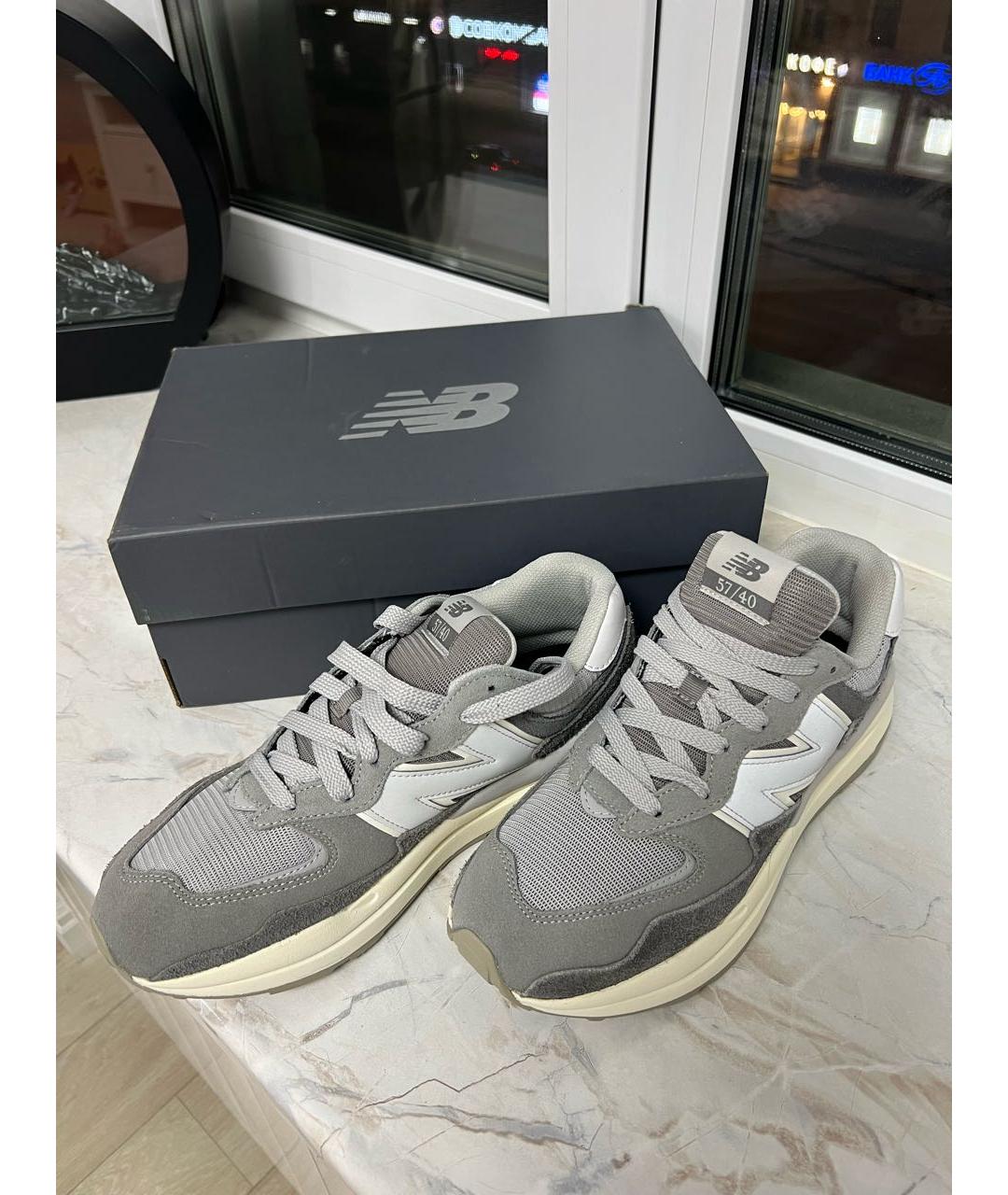 NEW BALANCE Серые замшевые низкие кроссовки / кеды, фото 5