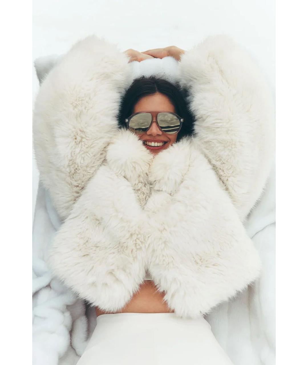 ALO YOGA Белая шуба, фото 3