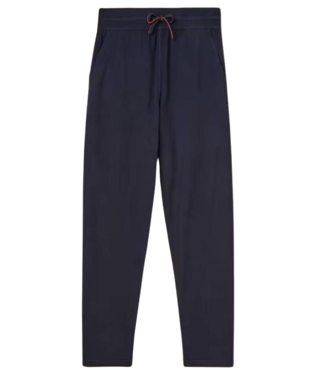 LORO PIANA Темно-синие кашемировые повседневные брюки, фото 1