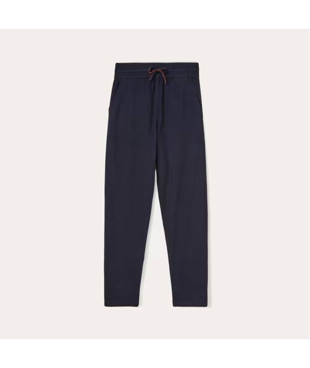 LORO PIANA Темно-синие кашемировые повседневные брюки, фото 4