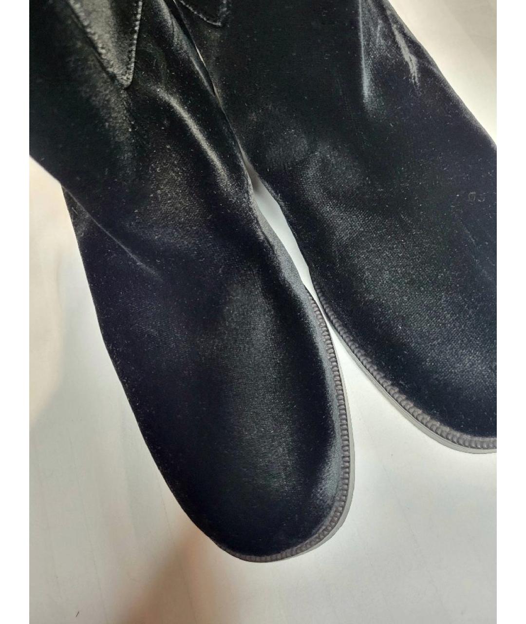 CHANEL Темно-синие кожаные сапоги, фото 3