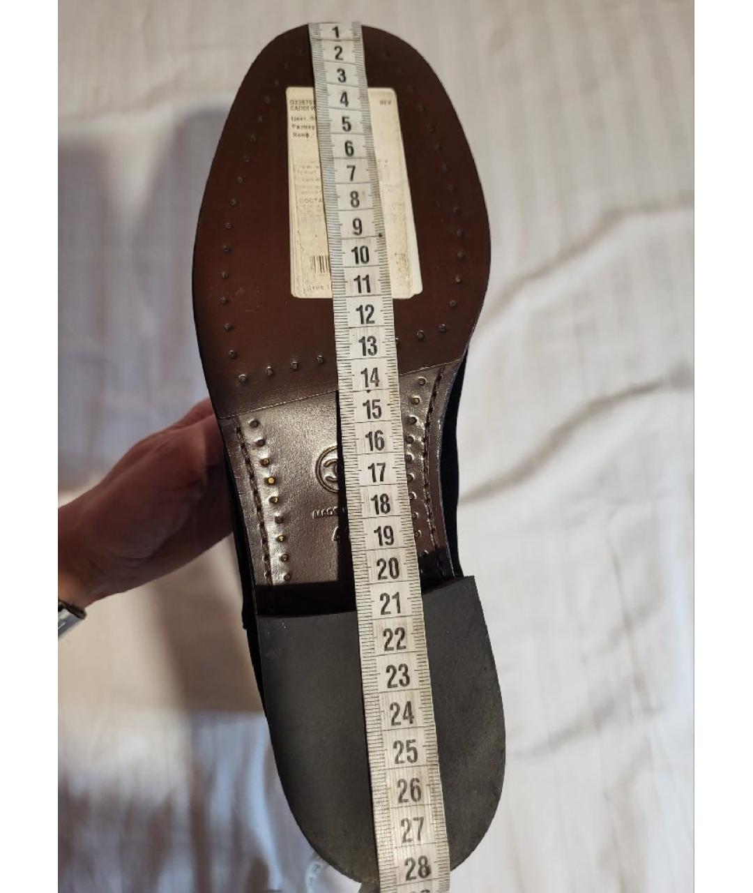 CHANEL Темно-синие кожаные сапоги, фото 7