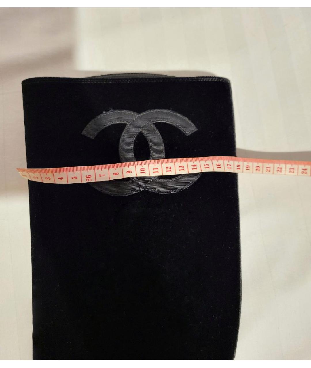 CHANEL Темно-синие кожаные сапоги, фото 5