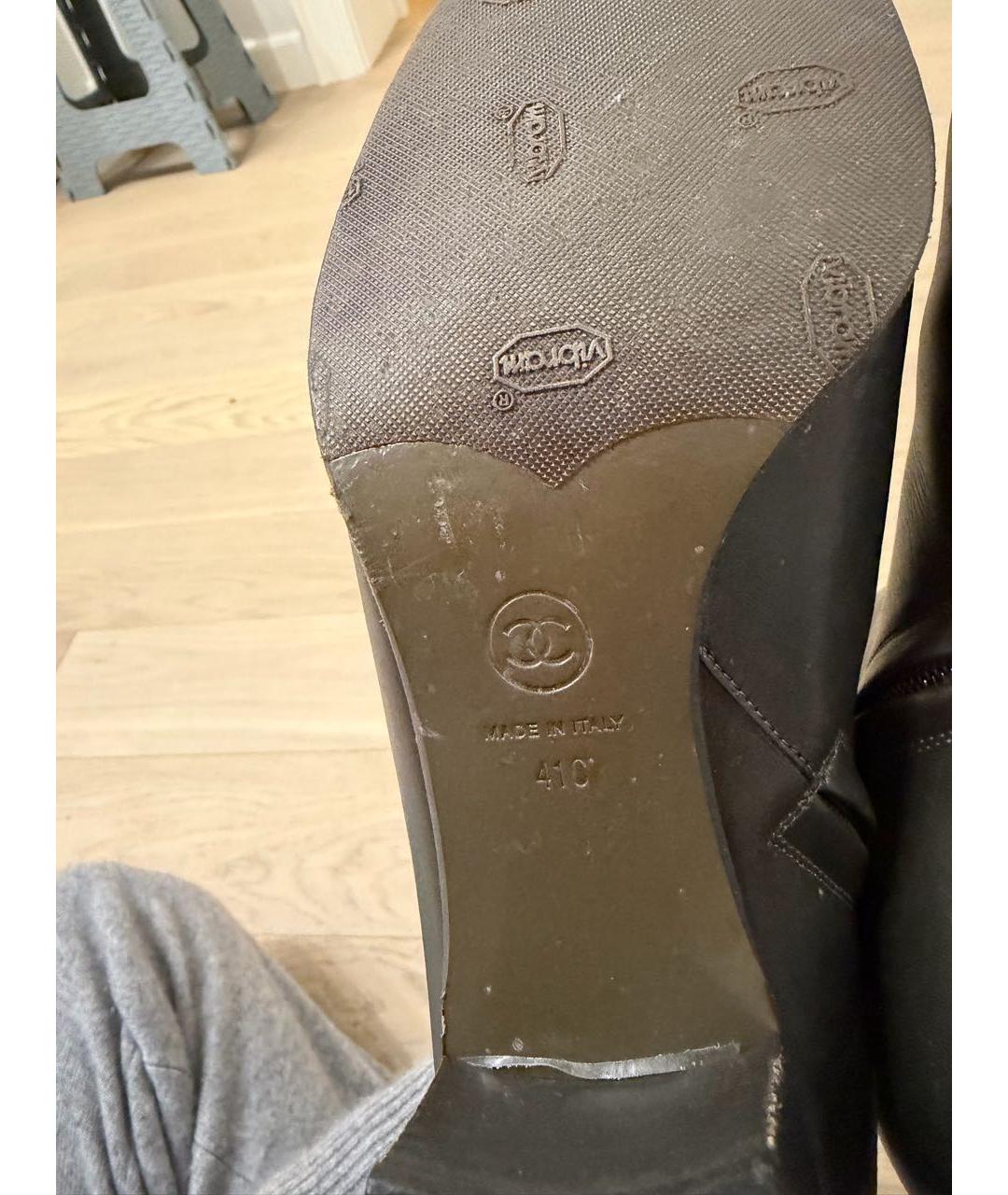 CHANEL Коричневые кожаные ботильоны, фото 4