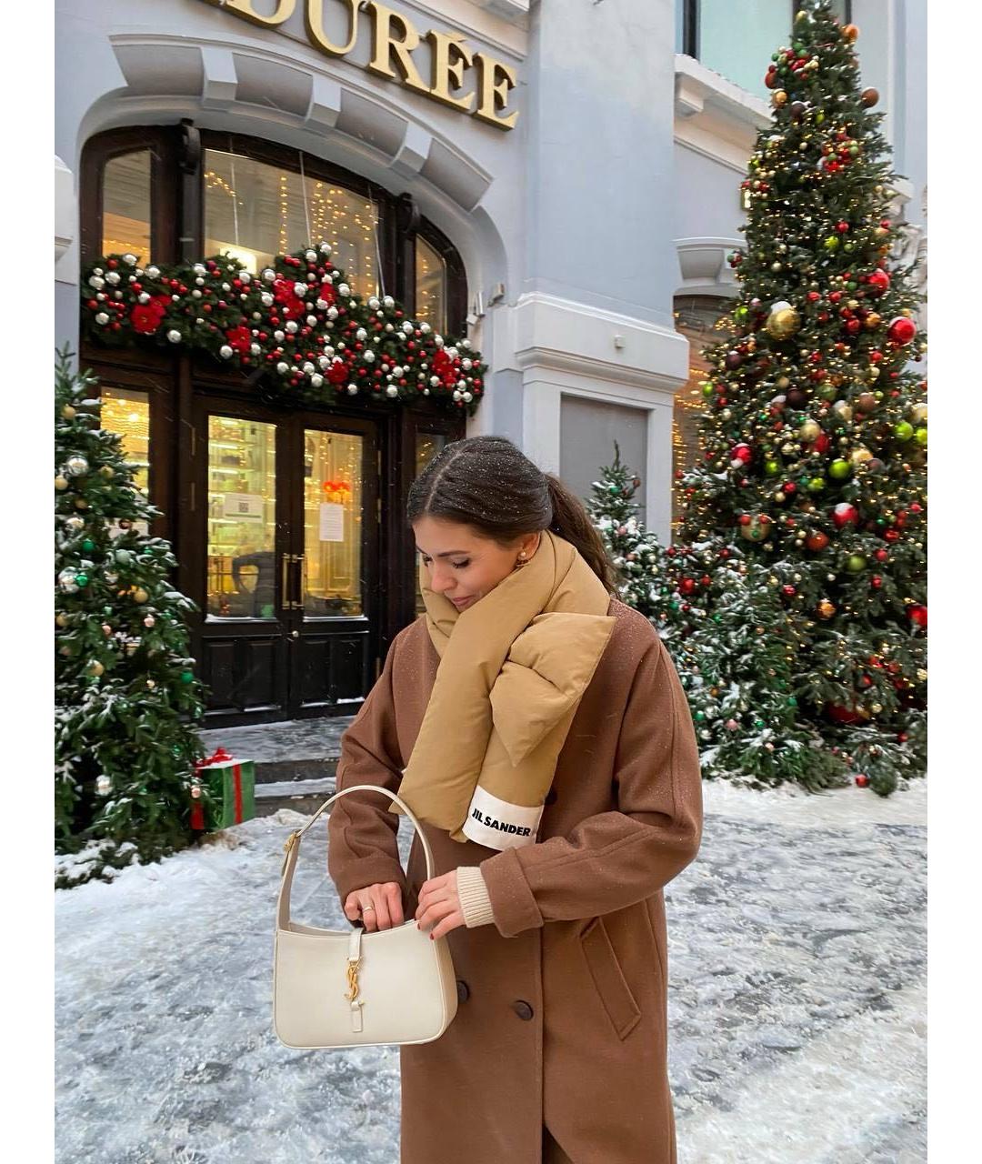 JIL SANDER Бежевый шарф, фото 8