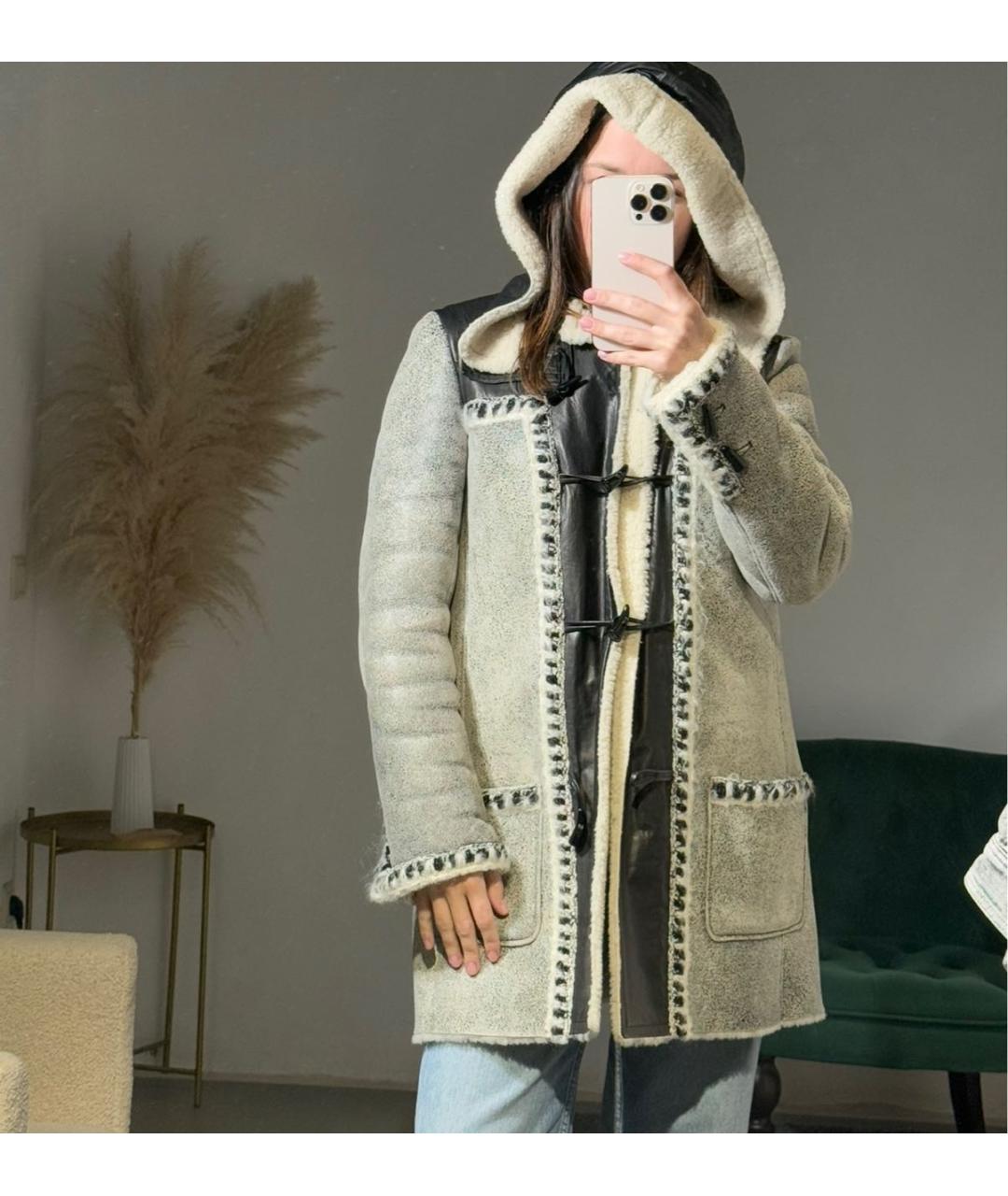 CHANEL Серая шерстяная дубленка, фото 5