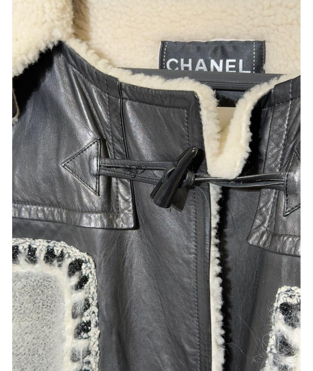 CHANEL Серая шерстяная дубленка, фото 7