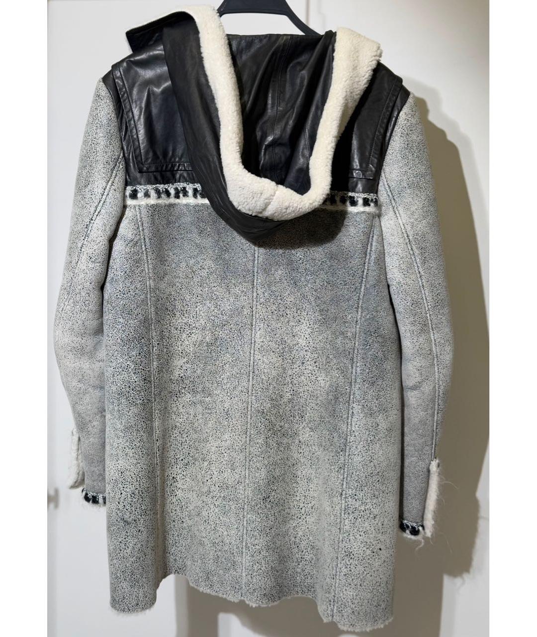 CHANEL Серая шерстяная дубленка, фото 2
