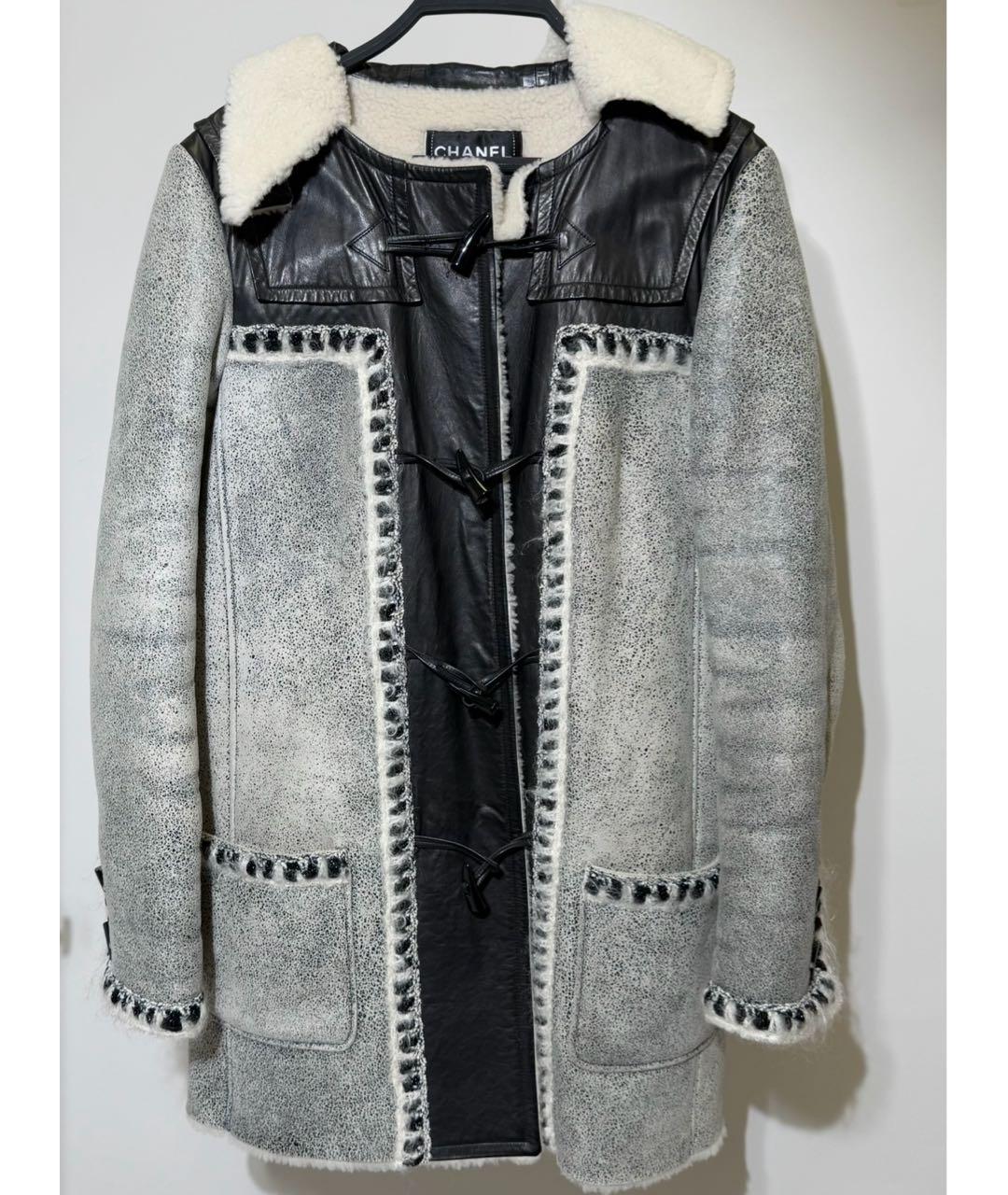 CHANEL Серая шерстяная дубленка, фото 6