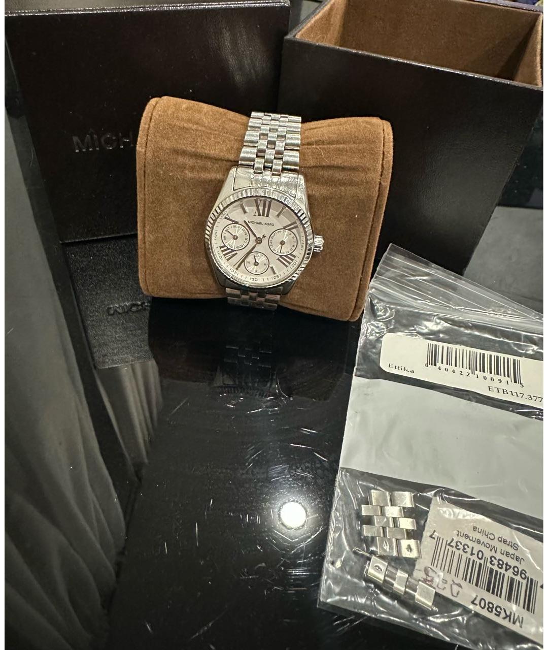 MICHAEL MICHAEL KORS Серебряные металлические часы, фото 4