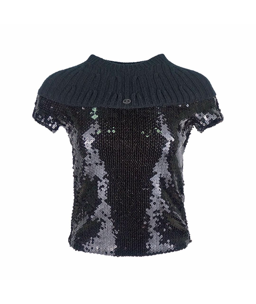 CHANEL Черный кашемировый джемпер / свитер, фото 1