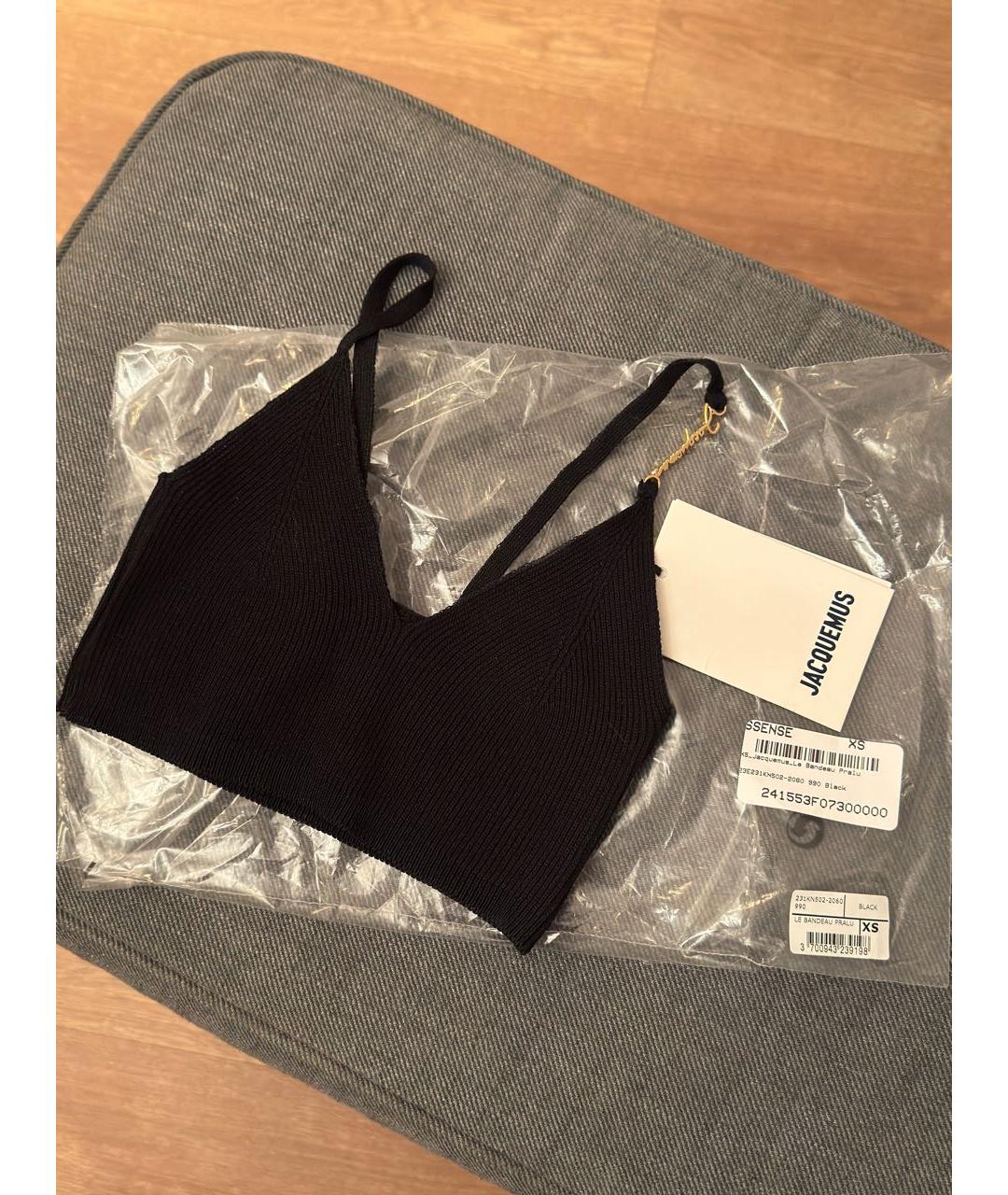 JACQUEMUS Черная хлопковая майка, фото 5