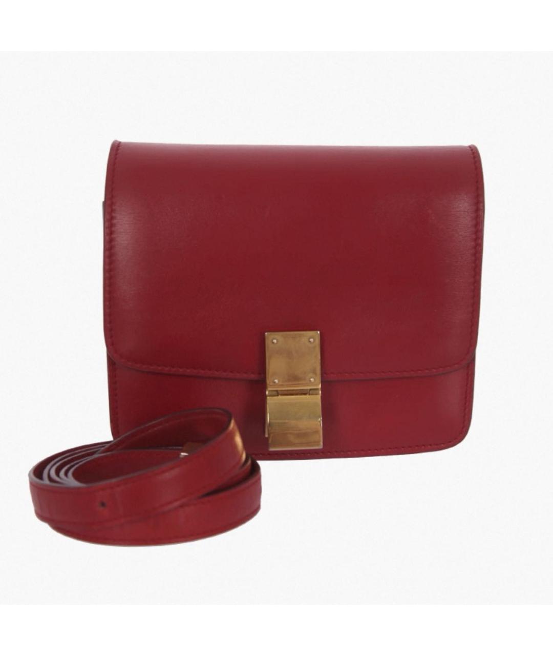 CELINE Красная кожаная сумка через плечо, фото 7