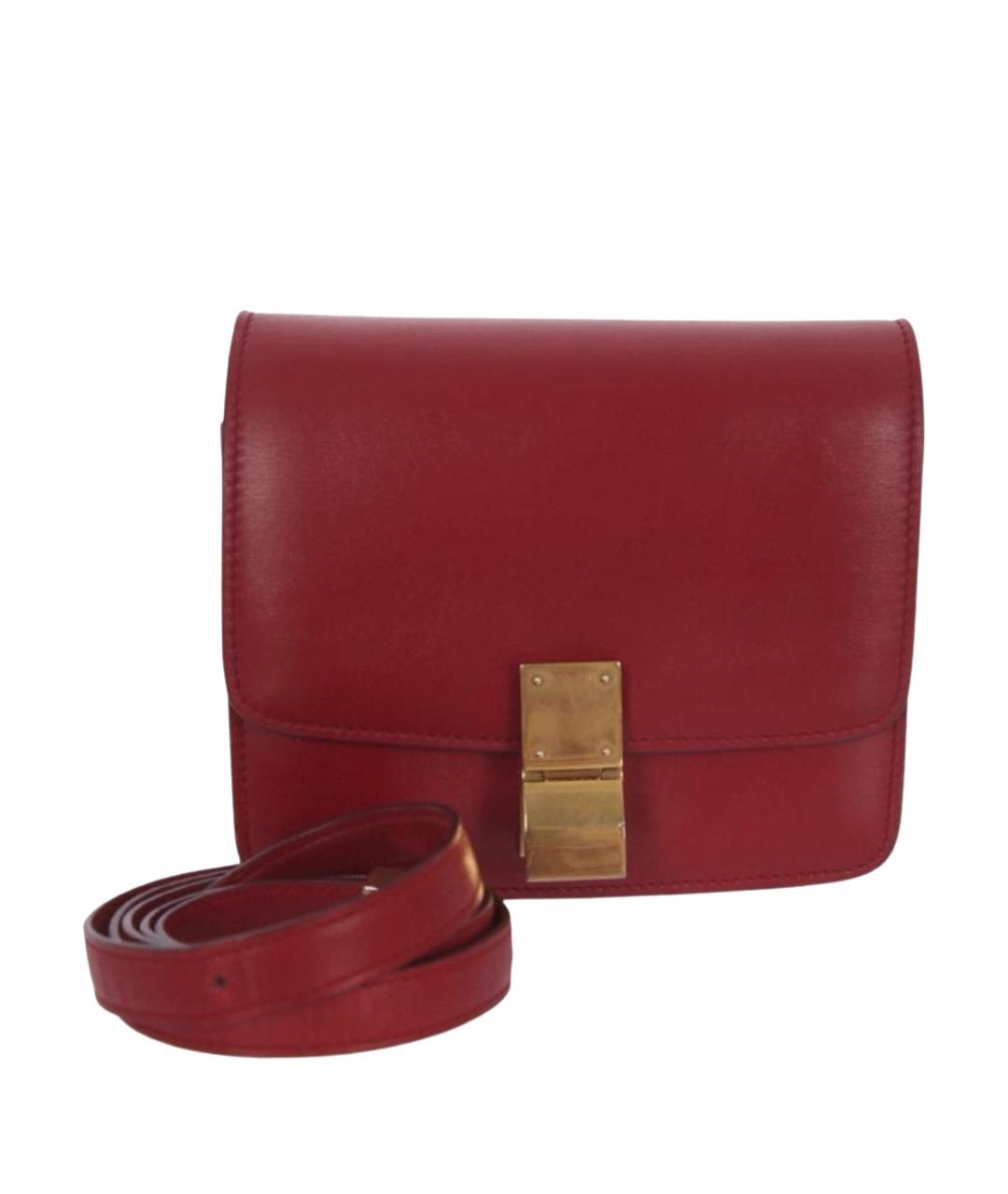 CELINE Красная кожаная сумка через плечо, фото 1