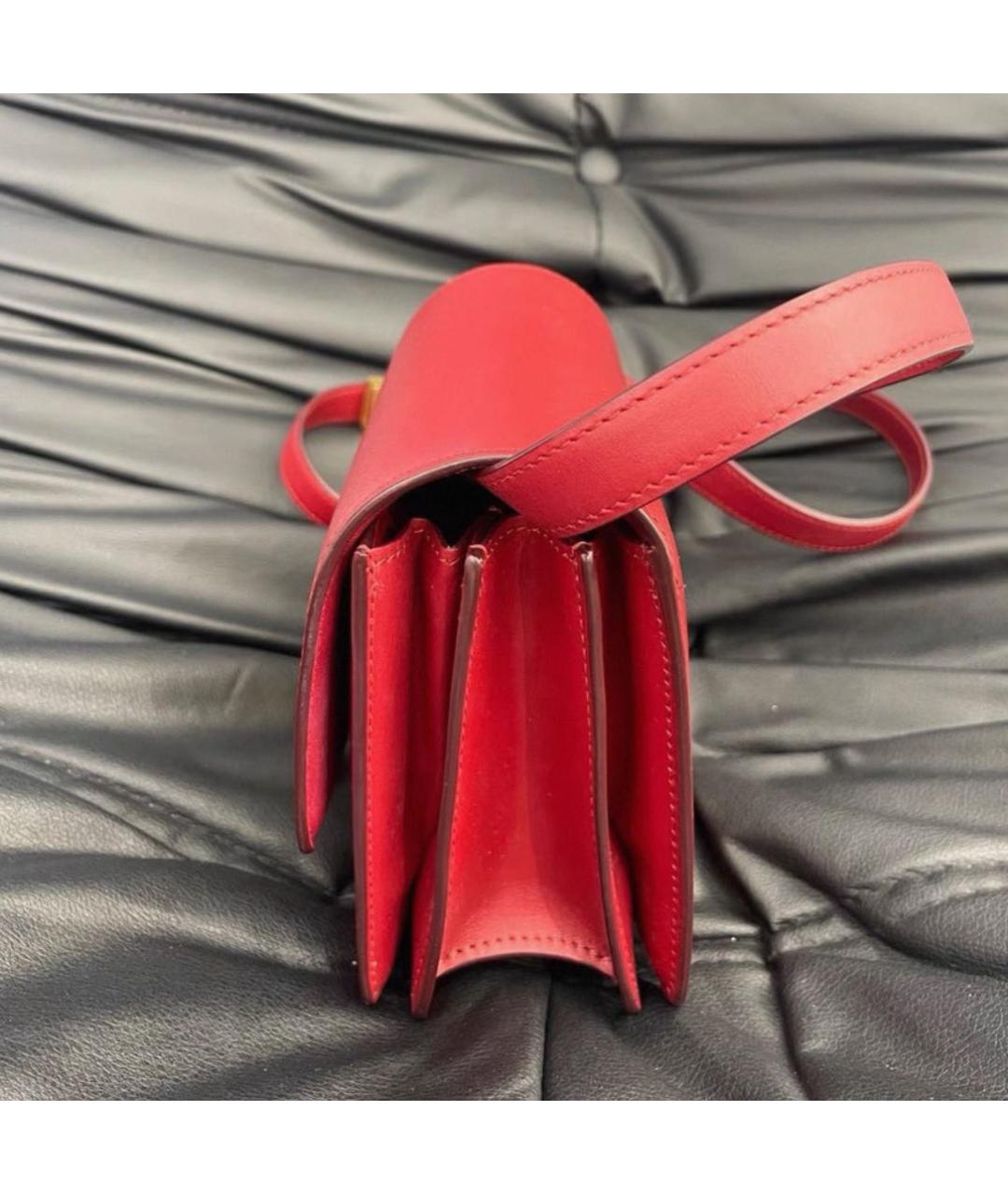 CELINE Красная кожаная сумка через плечо, фото 4