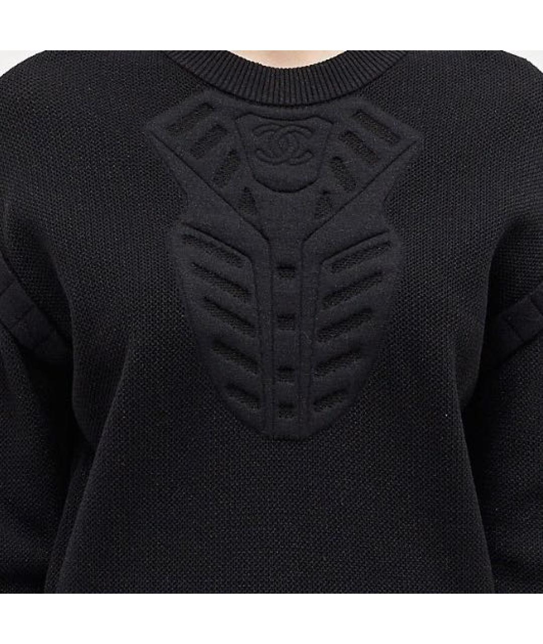 CHANEL Черный шерстяной джемпер / свитер, фото 4