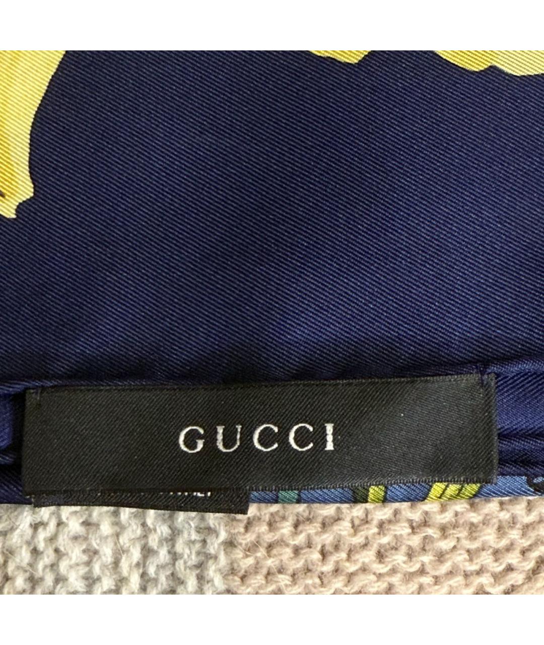 GUCCI Темно-синий шелковый платок, фото 6