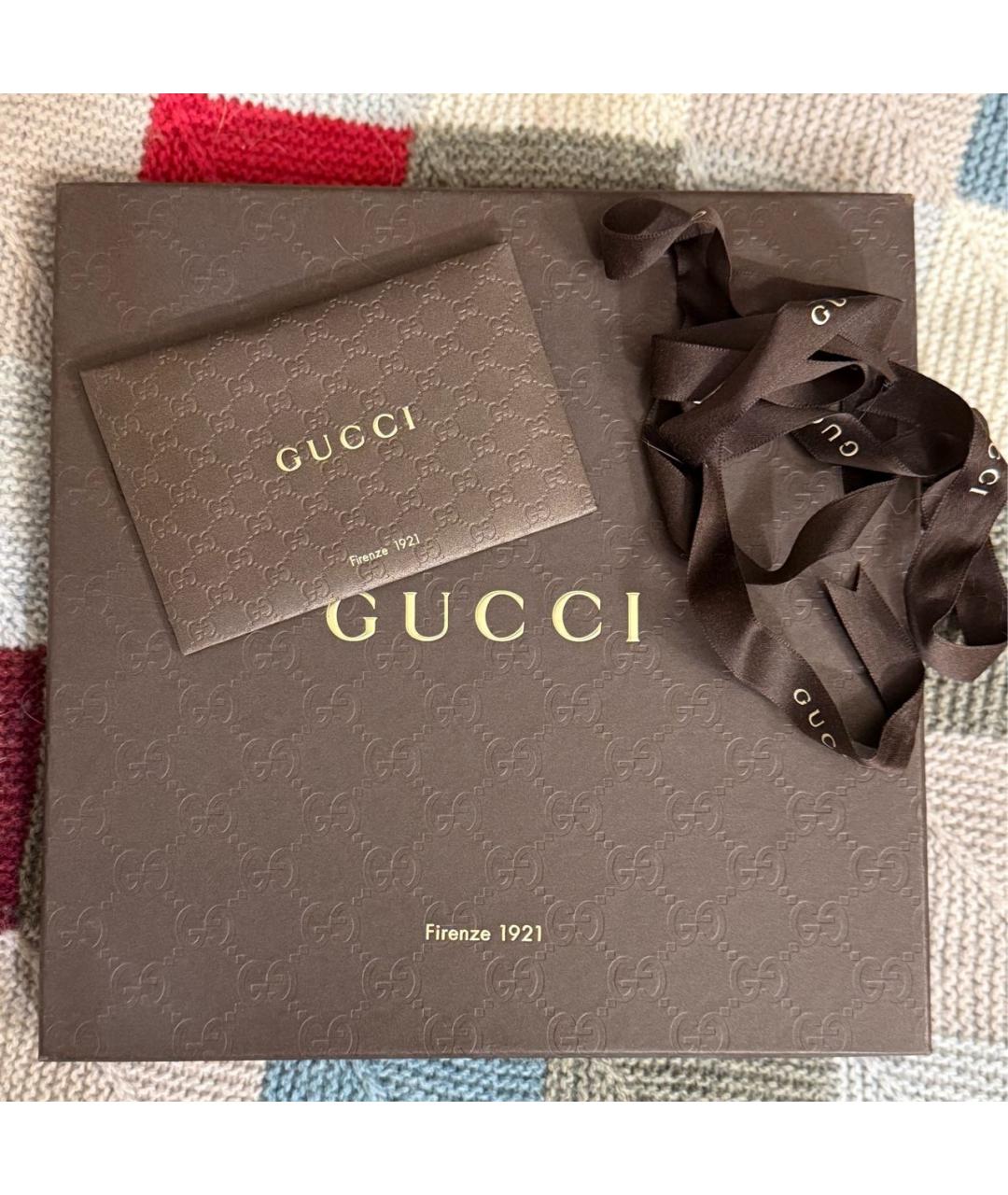 GUCCI Темно-синий шелковый платок, фото 4