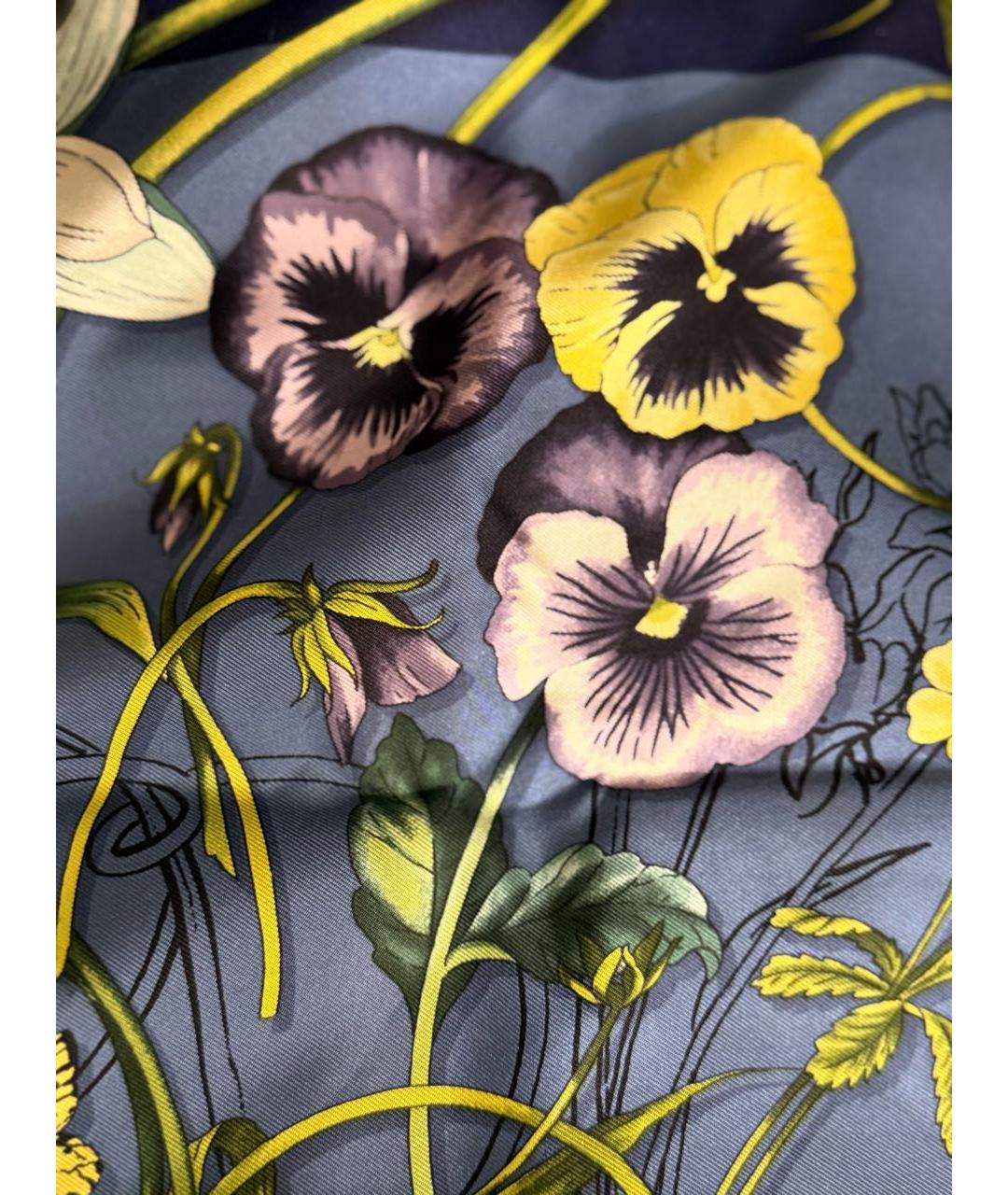 GUCCI Темно-синий шелковый платок, фото 7