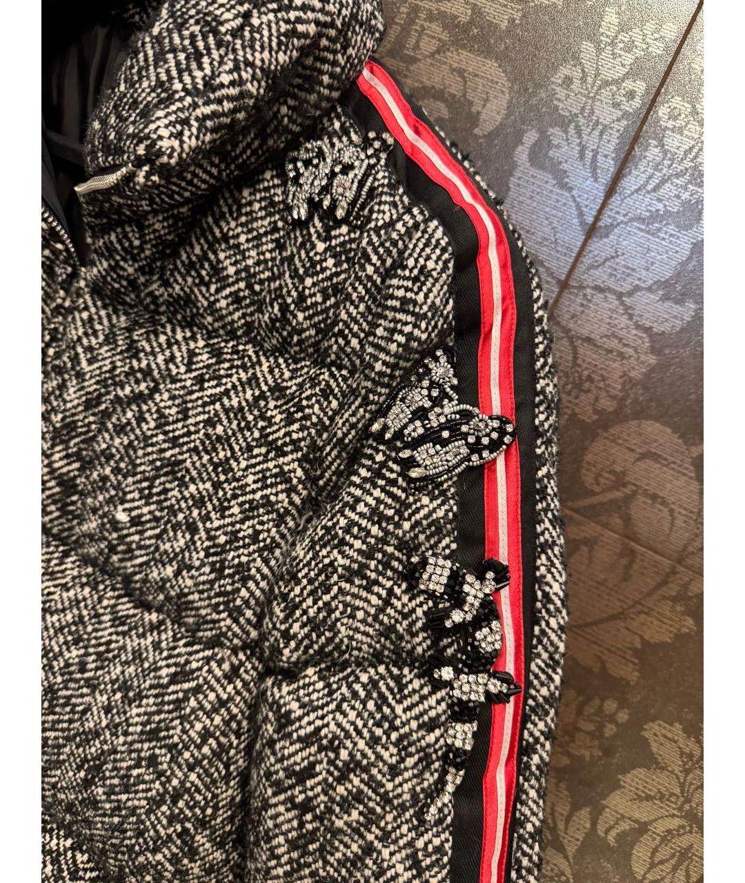 ERMANNO SCERVINO Серый твидовый пуховик, фото 5