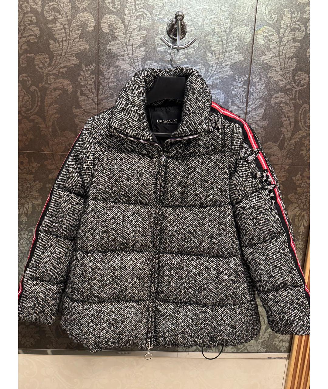 ERMANNO SCERVINO Серый твидовый пуховик, фото 2