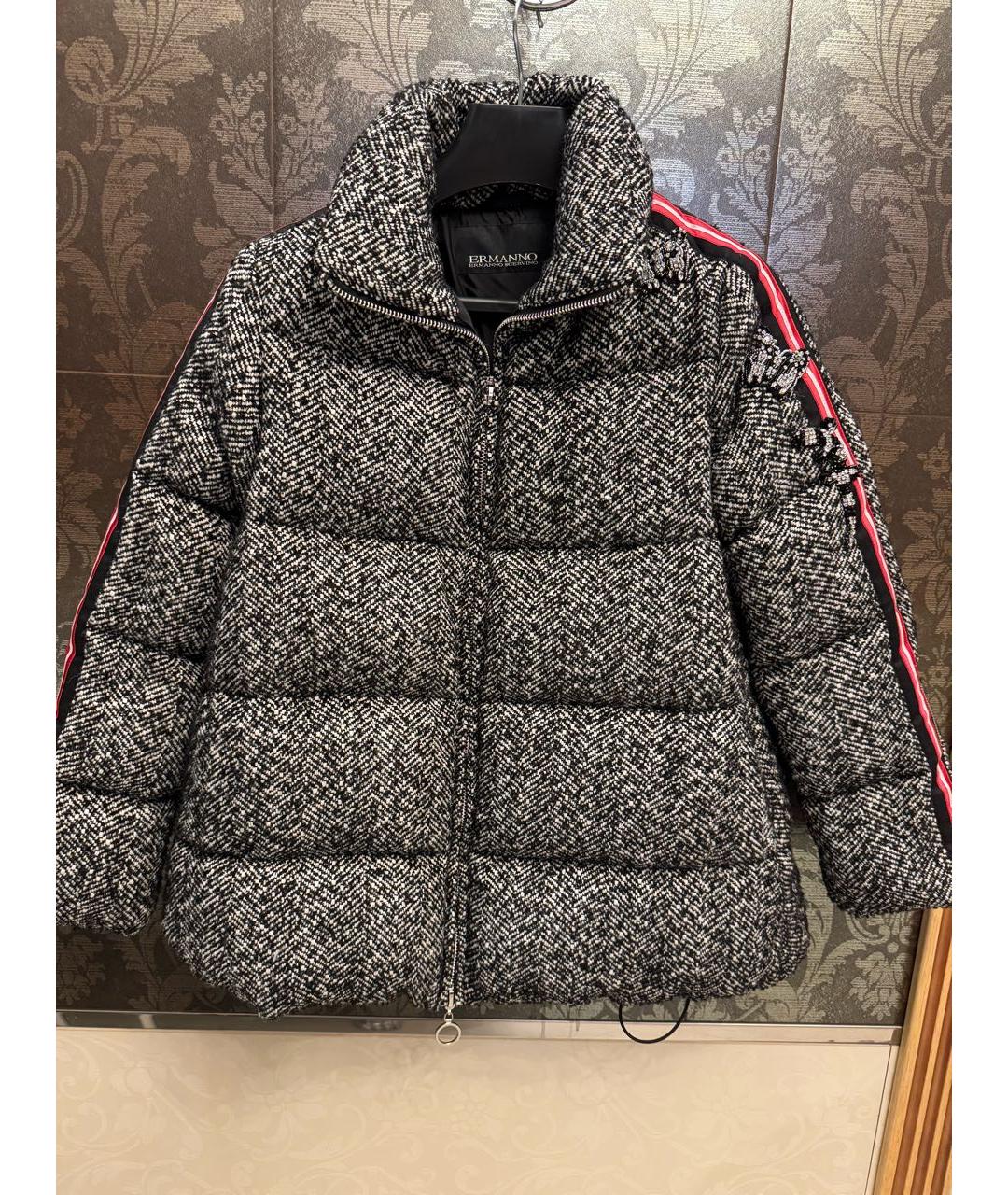 ERMANNO SCERVINO Серый твидовый пуховик, фото 8