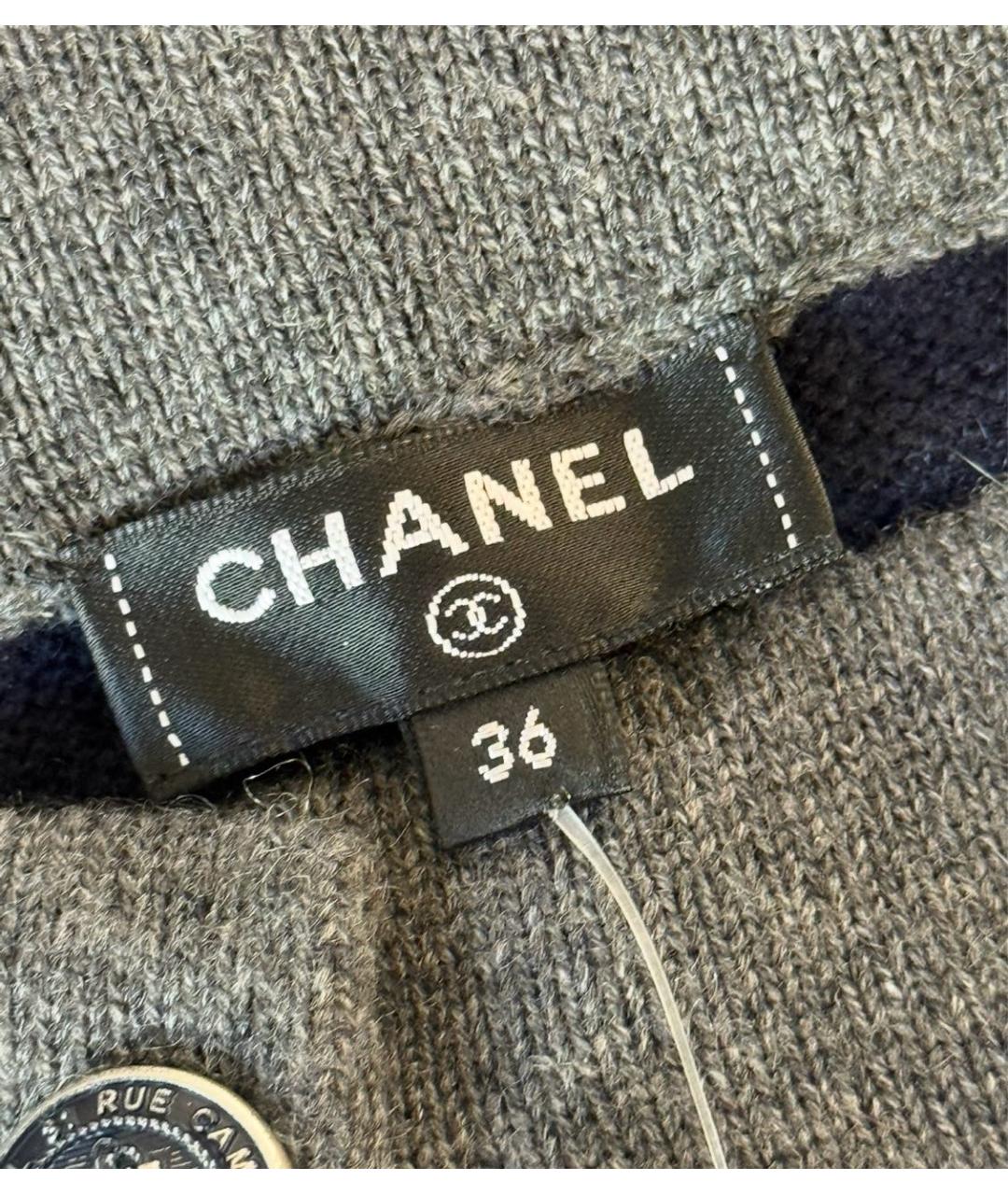 CHANEL Темно-синяя кашемировая юбка мини, фото 3