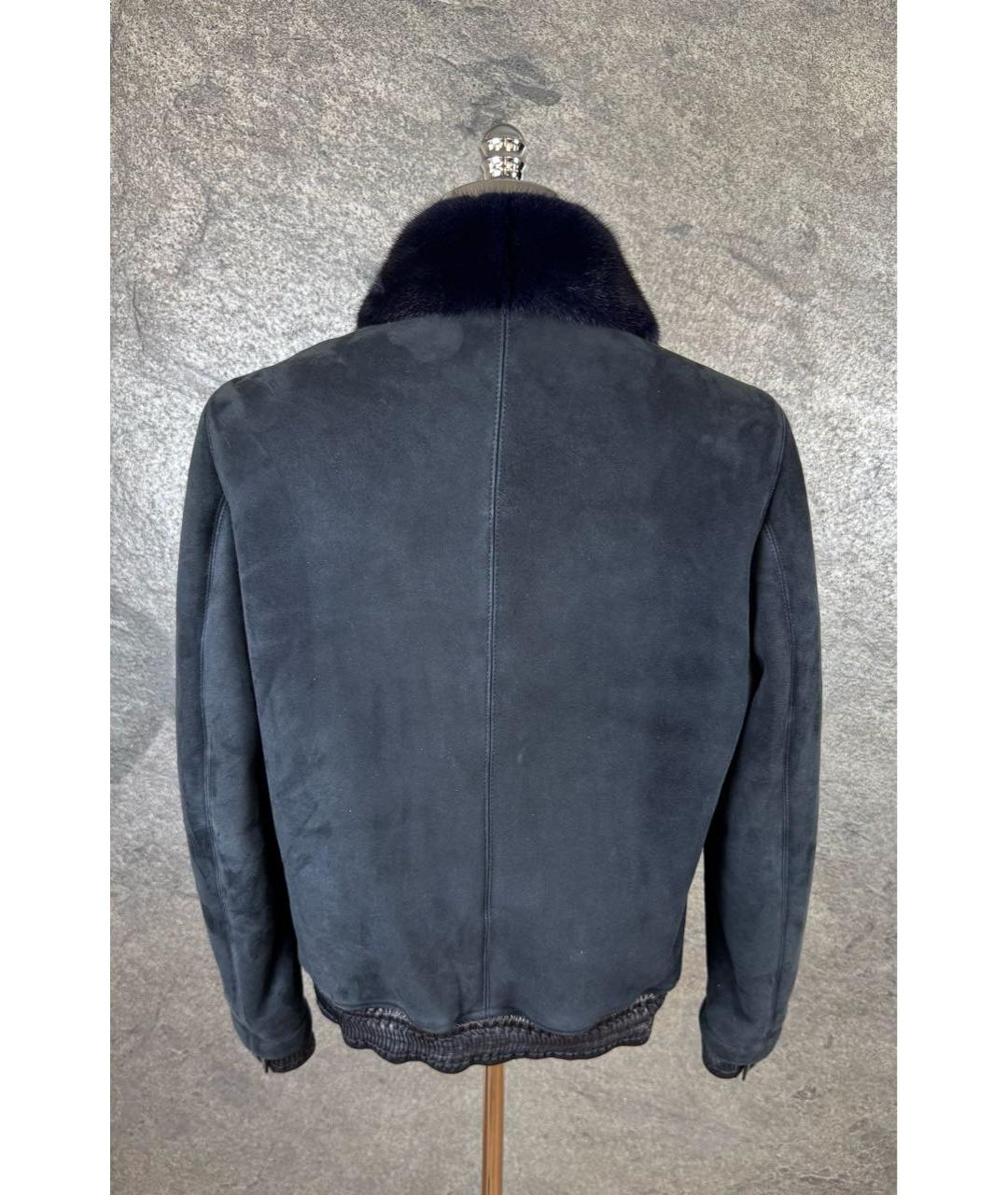 ZILLI Антрацитовая меховая дубленка/шуба, фото 2