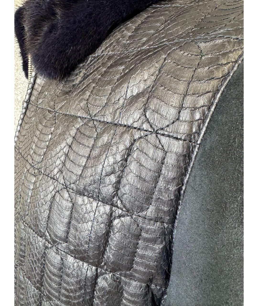 ZILLI Антрацитовая меховая дубленка/шуба, фото 4