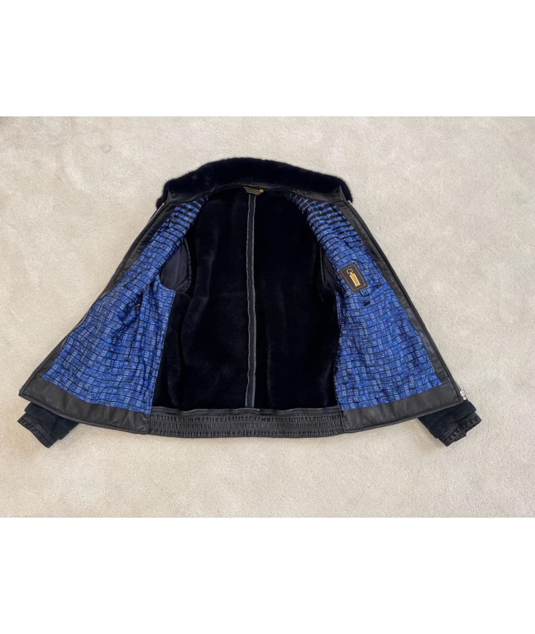 ZILLI Антрацитовая меховая дубленка/шуба, фото 3