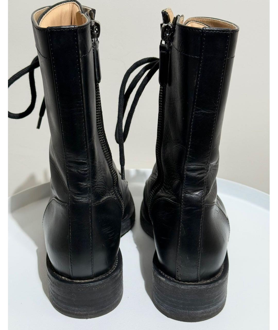 CHANEL Черные кожаные ботинки, фото 4