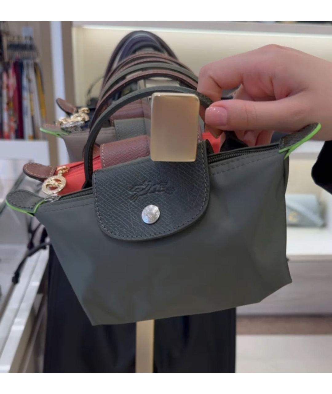 LONGCHAMP Серая сумка с короткими ручками, фото 5