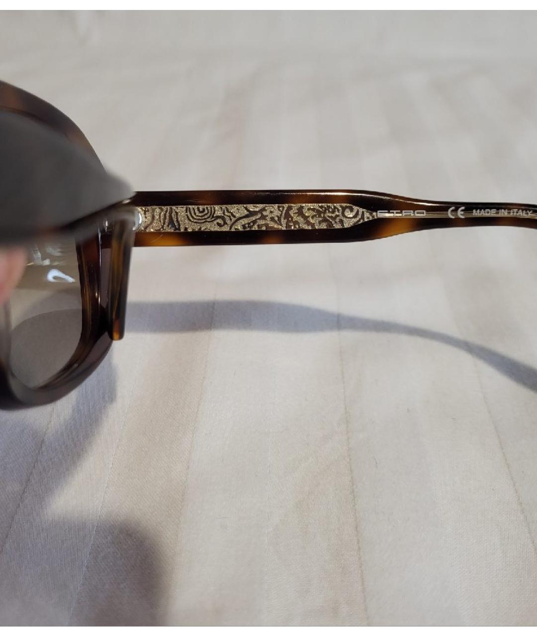 ETRO Коричневые пластиковые солнцезащитные очки, фото 6