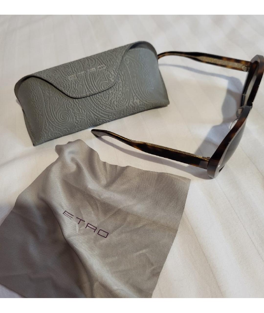 ETRO Коричневые пластиковые солнцезащитные очки, фото 8