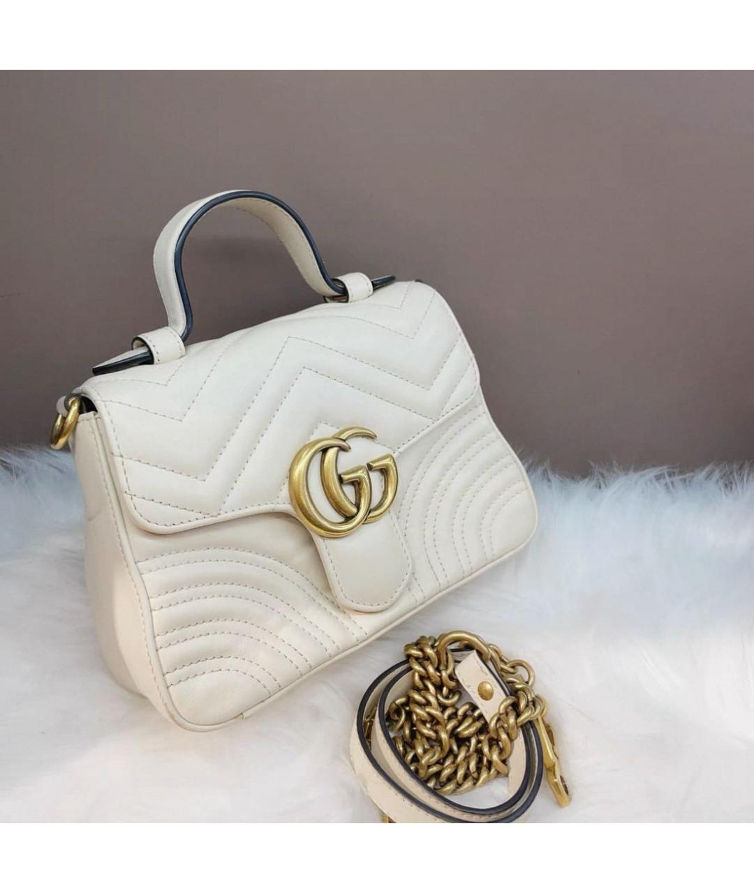 GUCCI Белая кожаная сумка через плечо, фото 3