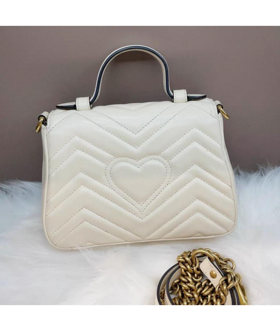 GUCCI Белая кожаная сумка через плечо, фото 2