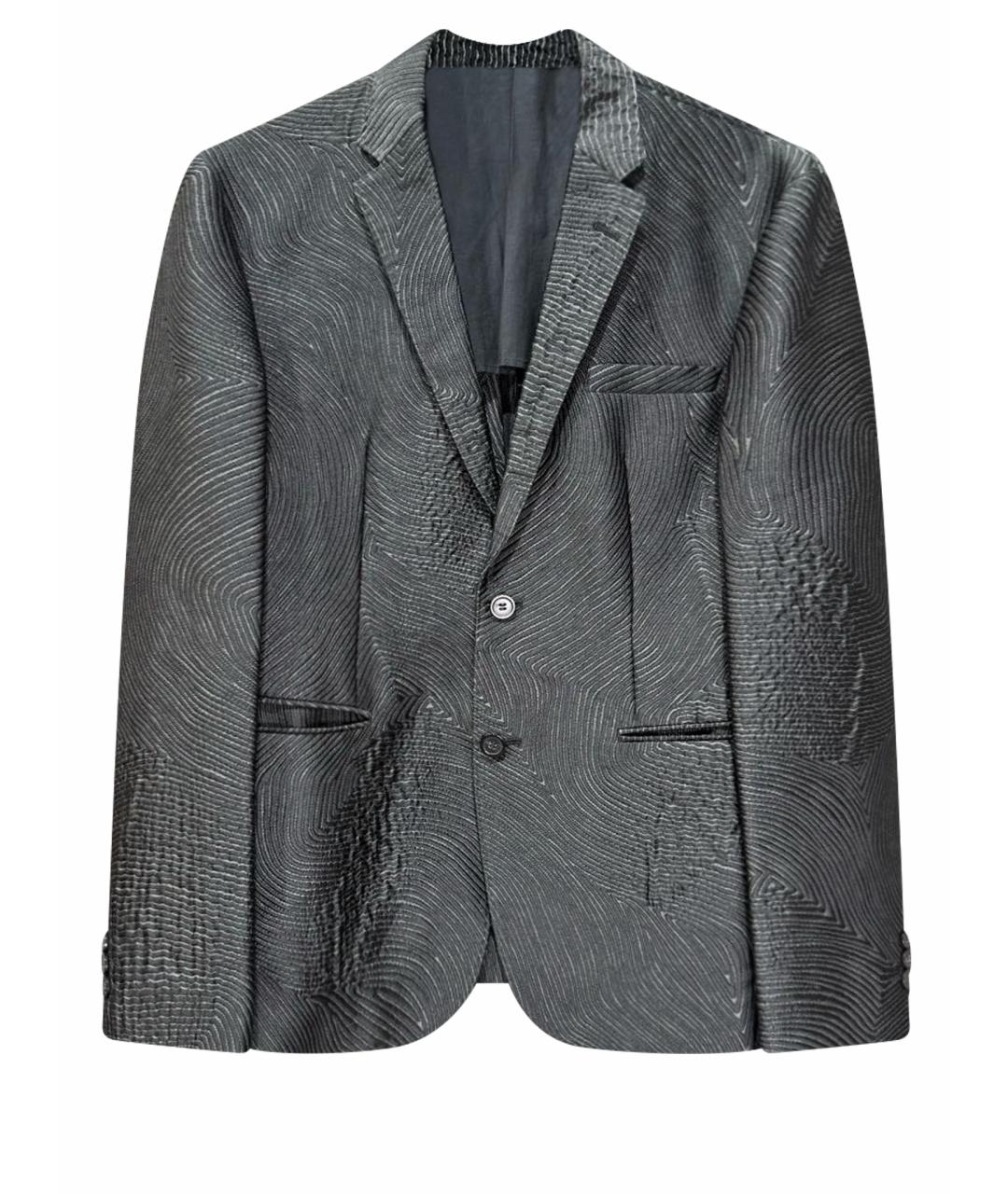 EMPORIO ARMANI Антрацитовый шелковый пиджак, фото 1