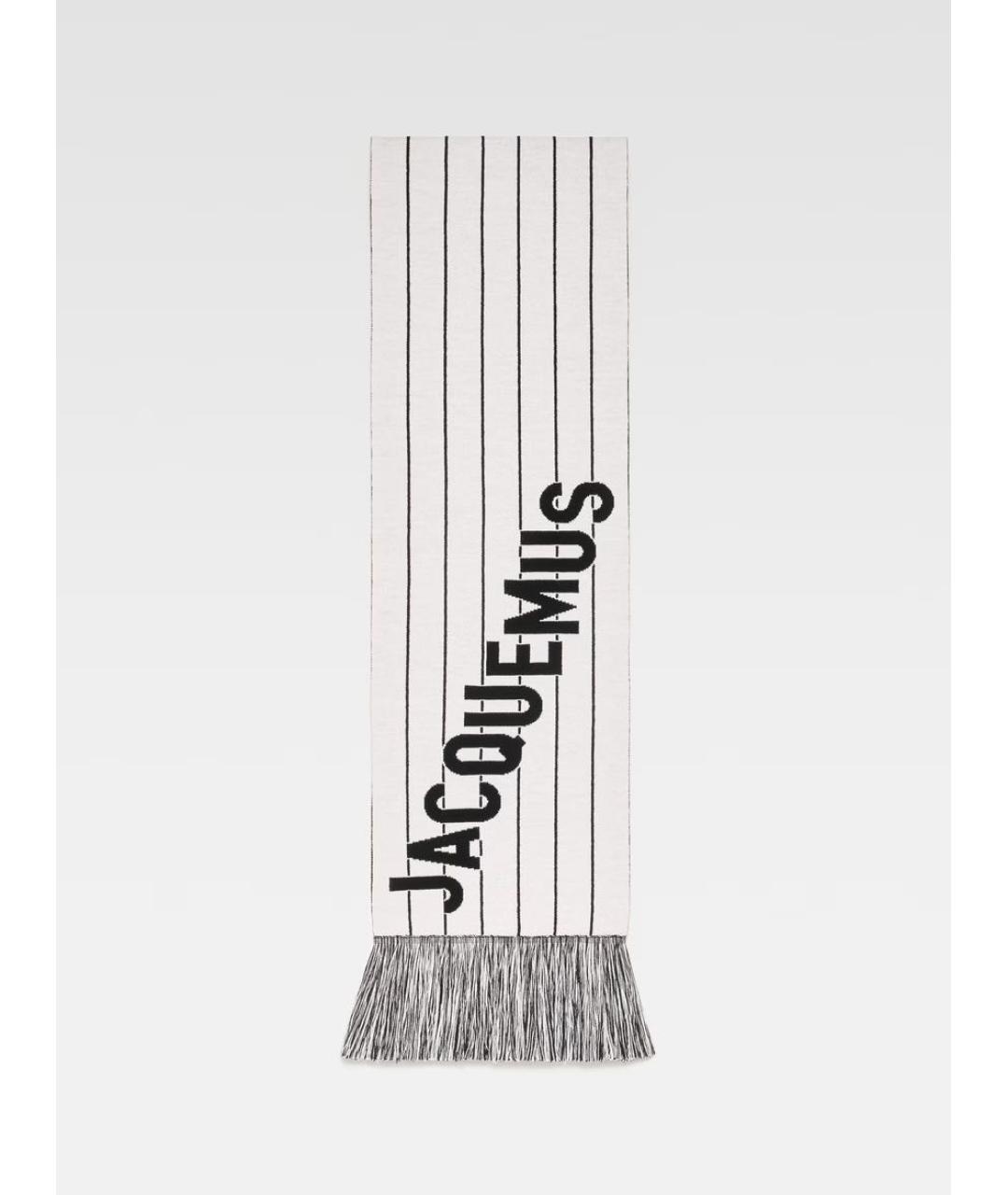JACQUEMUS Белый шерстяной шарф, фото 2